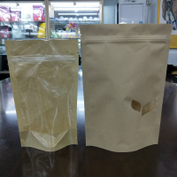 kraft stand up zip plastic natural craft paper coffee bag 1kg 0.5kg